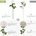 Mkono Rose Artificial Flowers 10 PCS Fake Rose Bouquet Silk Faux Flowers with Long Stem Realistic Blossom Roses for Home Decor Wedding Party Valentine's Day DIY Decorations (White)