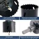 2 x Hole Cutter 33mm LAIWEI Bi-Metal Hole Saw, HSS Circular Hole Saw Head, 1.8 mm Thick, Cutting Depth up to 38mm, Suitable for Wood, Plastic, plasterboard and Metal Round Pipe (Black)