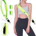 LED Reflective Vest, Bag & Wristbands - Rechargeable Light-Up Gear for Night Running/Cycling/Walking, High-Vis Safety Equipment (Green (whith bag))