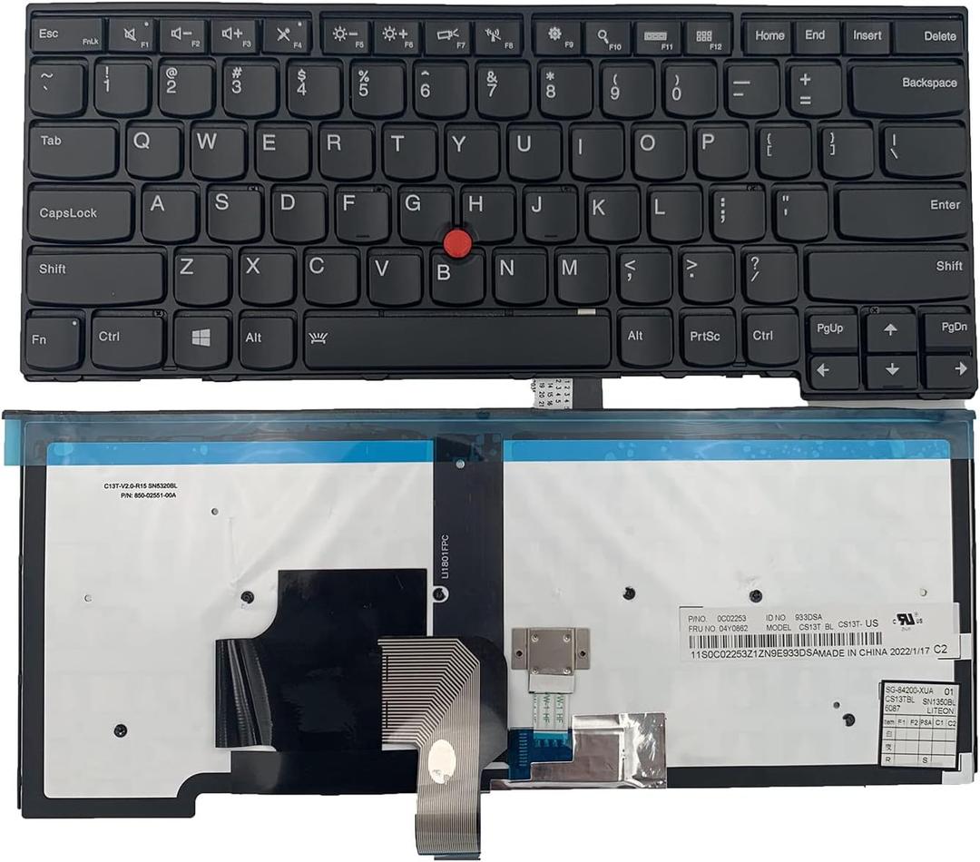 Laptop Replacement US Layout with Backlight Keyboard for Lenovo ThinkPad T440 T440P T440s T431 E431 L440 T450s L440 L450 L460 L470 T431S T450 e440 e431S T460 0C45328 04Y2763 PK130X72A00