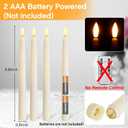 Baquler 50 Pcs Flameless Ivory Taper Candles Bulk Flickering LED Candles Taper Warm White Light LED Candlesticks for Christmas Wedding Home Decoration No Remote Control, 9.6 Inch