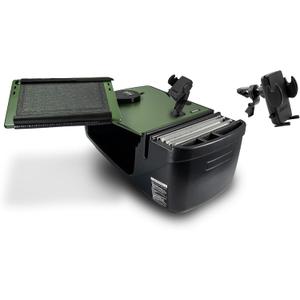 AutoExec Reach Desk Front Seat Car Desk and Portable Workstation with Phone Mount and Phone Vent Clip, Army Green