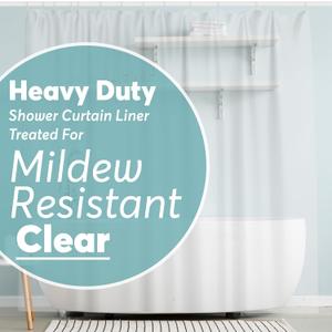 BigFoot Shower Curtain Liner  72 x 72 PEVA Heavy Duty Shower Curtain with Rustproof Metal Grommet and 3 Magnetic Weights  Odor Free and Compatible with Standard Showers, Clear