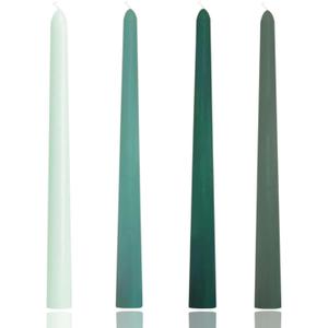 10 inch Green Gradient Taper Candles,Set of 4 Tapered Candle, Tall Candlesticks,Conical Stick Candles,Smokeless,for Home Dinner, Party, Wedding, Halloween, Christmas (Green Series, 10inch)