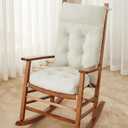 Rocking Chair Cushions Indoor & Outdoor, Patio Glider Rocking Chair Cushions Set with Ties, Use on Porch, Nursery & High-Back Wooden Rocker
