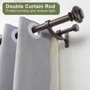 Double Curtain Rods 72 to 144 Inches with Solid Aluminum Alloy Brackets, 1 Inch Adjustable Drapery Rod, Heavy Duty Dual Curtains Rod for Window, Sliding Door, Bedroom Decoration, Matte Brown