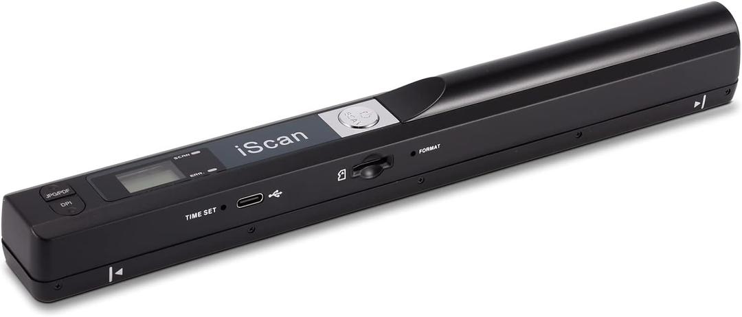 Portable Document Scanner, AOZBZ 900DPI Handheld Image Scanner, Scanning Wand,A4 Colour Photo Mobile Scanner Handy Scan (JPG/PDF Format, High Speed USB 2.0, Included 16G SD Card) (Black)