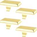 4 Pack Christmas Stocking Holders, Metal Mantel Hangers with Anti-Slip Base for Fireplace Decorations (Gold-4)