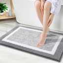OLANLY Bathroom Rugs 30x20, Extra Soft and Absorbent Microfiber Bath Mat, Non-Slip, Machine Washable, Quick Dry Shaggy Bath Carpet, Suitable for Bathroom Floor, Tub, Shower (Medium, Grey)