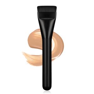2 x Flat Foundation Brush for Liquid Makeup,14CM Premium Fast Flawless Flat Top Kabuki Makeup Brushes Face Cosmetics Concealer Brush for Liquid, Blending, Powder, Cream, Powder, Blush, Buffing Black