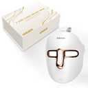 SDKWDH Red Light Photon Facial Mask, Wireless Rechargeable & Ergonomic Design with NIR, Portable for Home & Travel, Gold