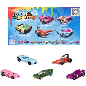Hot Wheels Color Shifters Toy Cars 5-Pack, Set of 5 1:64 Scale Vehicles that Change Color in Cold or Warm Water (Styles May Vary)
