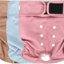 wegreeco Washable Dog Diapers Female Highly Absorbent Reusable Diapers for Doggie in Heat Dog Period for Heat Cycle, 3 Pack (Medium