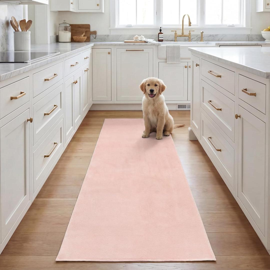 SAFAVIEH Washable Rug Loft Collection - 2'3" x 9' Runner, Peach, Slip Resistant & Easy Cleaning, Ideal for Living Room, Hallway, Foyer, Nursery, Bedroom, Kids Room (LFT315C)