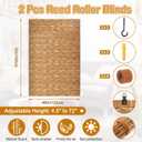 DoubleFill 2 Pcs Bamboo Shades Outdoor Reed Roll Up Blinds 48 W x 72 H Blackout Sunshade Cordless Bamboo Blinds for Home Porch, Patio & Windows Decor Shutters Sunlight Privacy Screen(Carbon Brown)