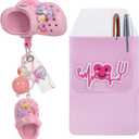 Funny Nurse Retractable Badge Holder Reel Cute,Work Id Card Name Badge Holder Retractable Clip(Pink)