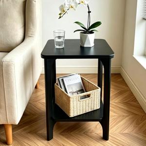 Solid Wood Small Square Side Table for Living Room, Bedroom, 15.8"W x 15.8"D x 22"H