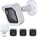 All-New Blink Outdoor Camera Housing and Mounting Bracket (4th Gen and 3rd Gen), 3 Pack Protective Cover and 360 Degrees Adjustable Mount with Sync Module Outlet Mount (White)