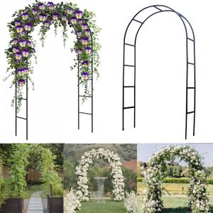 Garden Arch Trellis for Climbing Plants Outdoor - 4.6 * 7.8Ft, 100% Metal Sturdy Garden Arbor with Rust-Proof Coating, Garden Arch for Climbing Plants, Party Wedding Arch Decoration