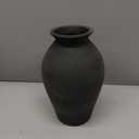 Black Ceramic Flower Vase, 9.17 Inch Pottery Rustic Vase for Shelf,Tabletop, Vintage Farmhouse Home Decor for Coffee Table, Living Room,Mantle, Fireplace, Entryway