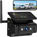 Magnetic Solar Wireless Backup Camera, 1080P WiFi Hitch Camera for Truck RV Trailer, 9600mAh Battery Powered Rear View Camera for iPhone/Android/iPad, IP69 Waterproof, IR Night Vision, No Wiring