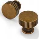 10 Pack Antique Brass Kitchen Cabinet Knobs Cabinet Pulls Drawer Knobs Cabinet Hardware Zinc Knobs for Drawers (Single Hole Knob)