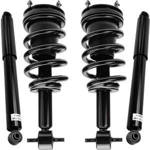 Detroit Axle - Struts Shocks for 2007-2013 GMC Chevy Silverado Sierra 1500 [Exc. Electronic Susp] 2 Front Struts with Coil Spring 2 Rear Shock Absorbers 2008 2009 2010 2011 2012 Replacement Suspension