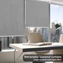 Cordless Roller Shades Pull Down Window Blinds Room Darkening Rolled Up Shades with Push-Pull Rod for Home and Office Bedroom Bathroom Living Room (24"W x 72"H, Grey)