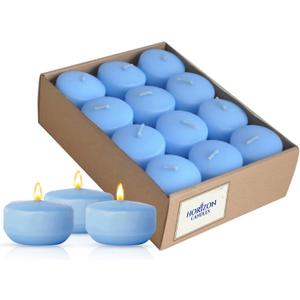 Horizon - Unscented 24 Piece Floating Candles for Parties | 2" Dripless and Smokeless Floating Candles with 5 Hours Burning Time for Centerpieces at Wedding, Pool, Home Decor | Blue