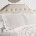 Lush Decor Ruffle Skirt Bedspread Set - 3-Piece Luxurious Farmhouse Bedding - Elegant Ruffle Detail - Timeless Style - Soft Lightweight Sheets - King, White