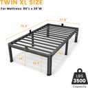 14 Inch Twin XL Bed Frame, Metal Platform Bed Frame with Round Corner Legs, 3500 lbs Heavy Duty Steel Slats Support, No Box Spring Needed, Noise Free, Easy Assembly, Black