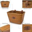 Bike Basket, Handmade Rattan Bicycle Baskets, Front Bike Baskets for Women’, Retro Style Bike Baskets for Adult Bikes (Brown) 9"D x 7.5"W x 9"H