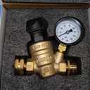 RVGUARD RV Water Pressure Regulator Valve With An Adjustable Knob, Tool-Free, CSA Approved, Lead-Free Brass Water Pressure Reducer with Gauge and Inlet Screen Filter for RV Camper Travel Trailer