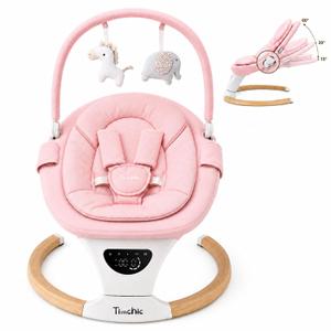 Baby Swing with Auto-Rocking, 5 Motions & 12 Melodies，Pink