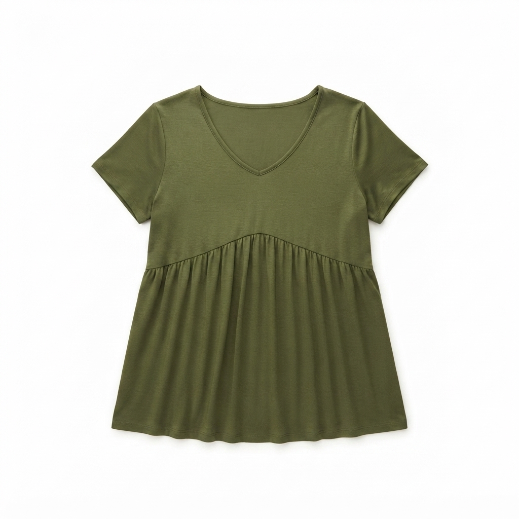 ANRABESS Summer Dresses for Women 2026 Casual Short Sleeve V Neck Spring Dress Beach Vacation Clothes Cruise Resort Outfits Army Green, Large