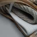 VIPOSCO Large Laundry Hamper, Tall Woven Rope Storage Basket for Blanket, Toys, Dirty Clothes in Living Room, Bathroom, Bedroom - 58L White & Brown