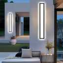 MELUCEE 2 Pack 24in LED Long Outdoor Wall Lights 24W 5 Color Dimmable | Modern Exterior Lighting Fixtures LED Linear Outdoor Wall Sconce for Garage Patio Balcony Porch, 3000K-6000K Adjustable