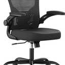 Office Chair, Ergonomic Desk Chairs 330LBS Capacity High Back Mesh Computer Chair with Flip-up Armrests, Comfy Work Chair with Adjustable Lumbar Support, Rolling Chair (25 inches x 20.5 inches x 40 inches, Black)