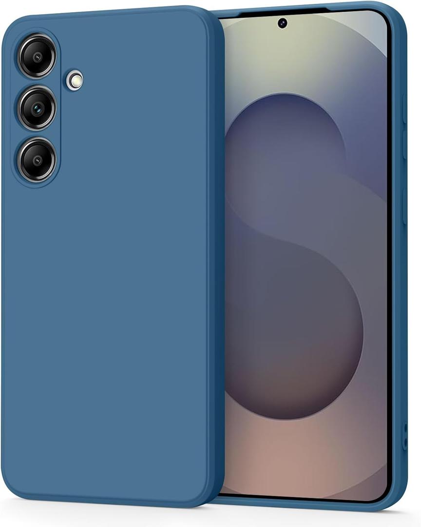 Vanjua Case for Samsung Galaxy S25 (Only), Stylish Liquid Silicone Slim Full-Body Protective Cover Compatible with Samsung Galaxy S25 5G Phone Case Navy Blue
