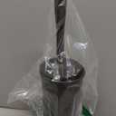 UPTRONIC Toilet Brush, Toilet Bowl Brush with Extra Long Handle Durable Bristles Toilet Scrubber and Covered Holder for Toilet Brush Set for Bathroom Cleaning (Brown, 1 Set)