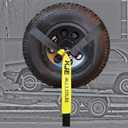 KJE 4 Pack Car Tie Down Straps for Trailers - Tire Ratchet Strap with Flat Hooks - 2" x 10' 10,000LBS Break Strength - Lasso Style Wheel Straps for Hauling UTV, SUV, Any Cars