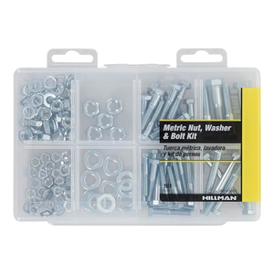 Hillman 0.9 Inch Clear Combo Metric Nut, Washer and Bolt Kit Kit 161 -Pack