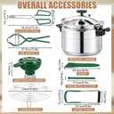 16qt Pressure Cooker for Canning Pressure Canner Supplies Kit, 6 Canning Supplies Stainless Steel Steam Rack Gauge, Silver
