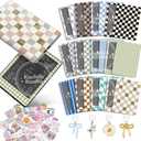 24PCS Cool Color Skin Set for E-Reader, and 4PCS Type C Charms/50PCS Scrapbook Stickers for Clear Case, 6.9"x4.8" Skin Front and Back Decal for Paper White 11th (Cool)