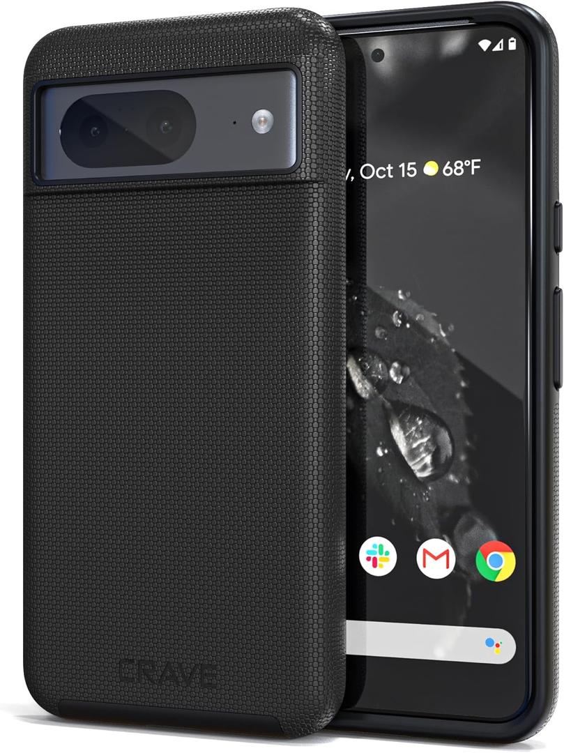 Crave for Google Pixel 8 Case, Shockproof Protection Dual Layer Case for Google Pixel 8 (6.2 inch) - Black