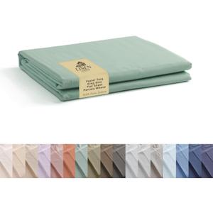 Linen Home 100% Cotton Percale 1 Flat Sheet, King Size - Crisp, Cool and Strong Bed Linen, Luxury Breathable Sheet, Pastel Turk