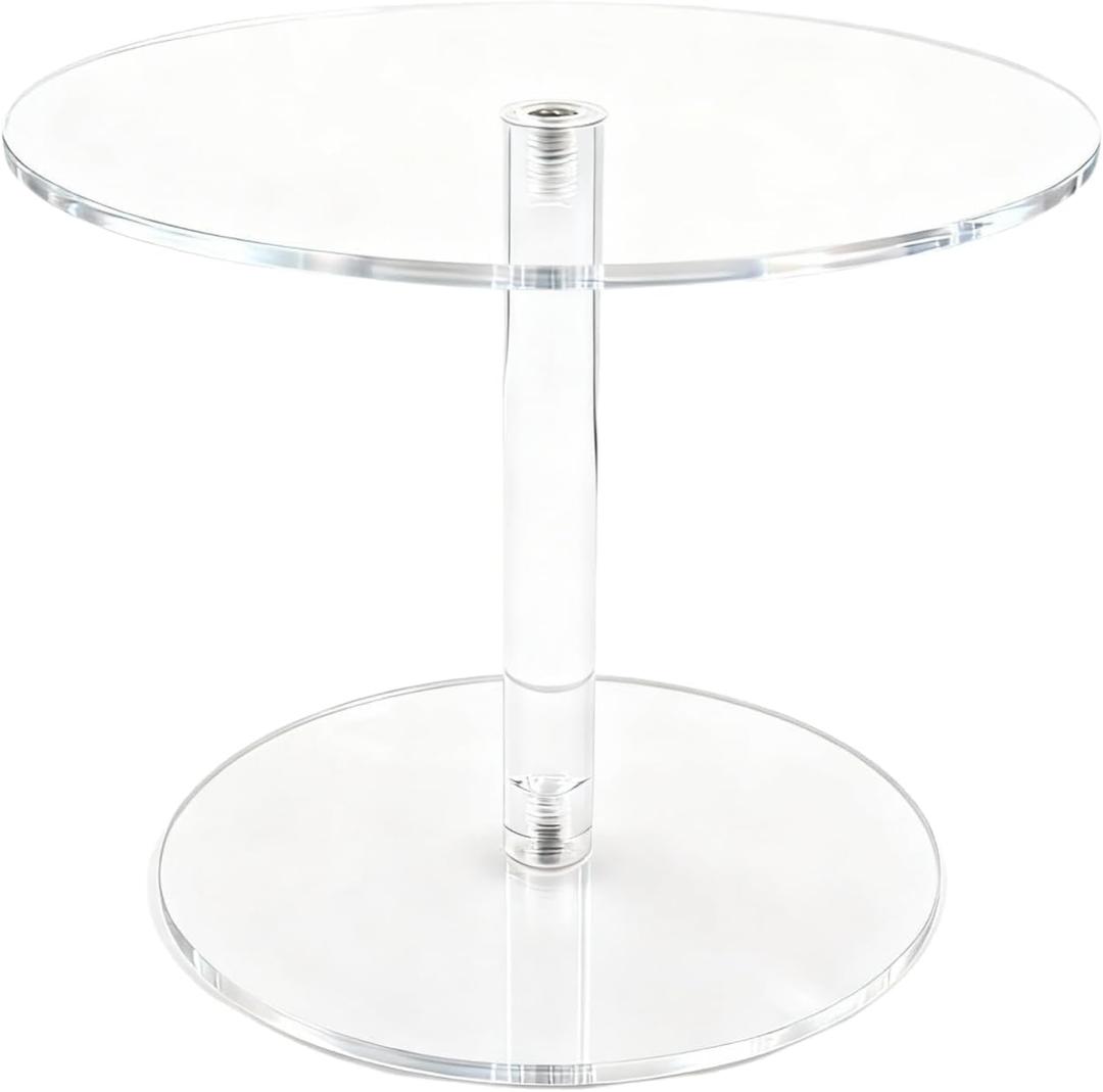 Acrylic Cake Stand for Dessert Table, 9.18 Inch Clear Round Cupcake Stand Display Riser for Birthday Party Wedding Event, Pastry Candy Pizza Display (Medium)