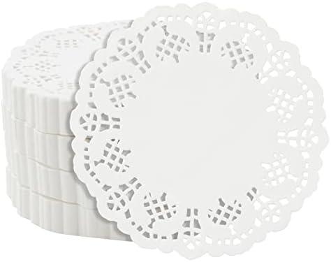 Juvale Paper Doilies - 4-Inch White, 1000 Pack - Round Placemats & Disposable Paper Placemats with Lace Design for Desserts, Cakes & Table Decor