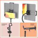 Microphone Stand with IPAD Clip, Floor Foldable Mic Stand with Phone Clip,Heavy Duty Tripod Boom Arm with 2 Mic Clips and Carrying Bag for Singing Karaoke Stage