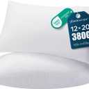 Phantoscope Pillow Inserts, 100% Virgin Fiber Hypoallergenic Polyester Throw Pillow Inserts, Square Pillows for Couch, Sofa, Bed, 12x20 Inch (Pack of 2)